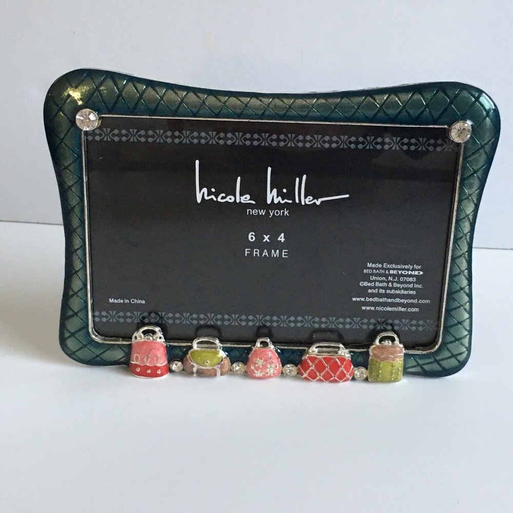 Nicole Miller Photo Frame Applied enamel handbags NEW